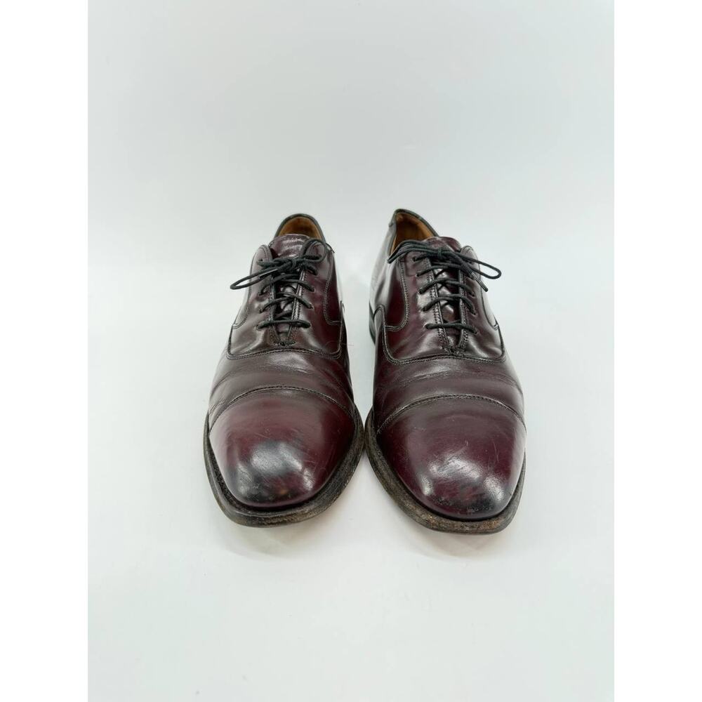 Men’s Burgundy Leather Cap Toe Oxford Dress Shoes Size 6 Made in Italy - Picture 3 of 11